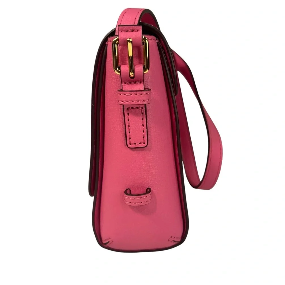 Marc Jacobs Medium Commuter Leather Designer Pink Gold Crossbody Flap Bag Purse - Picture 12 of 17